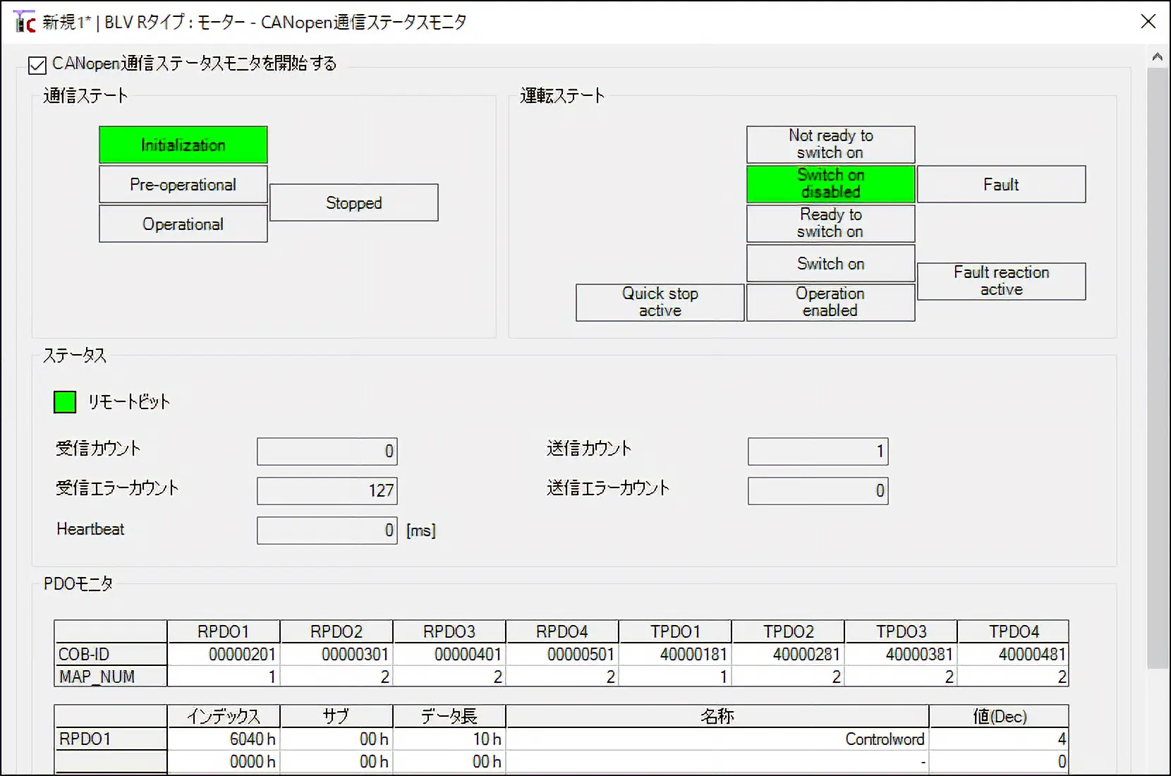 ステータスモニタ