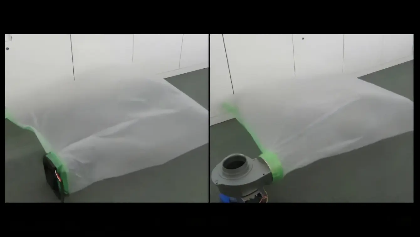２種類のファンで空気注入 早いのはどっち？