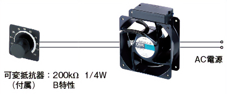 可変抵抗器で速度を調整