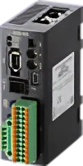 縦型のドライバーモジュール。各種インターフェースと端子台を備えている。