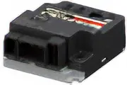 小型の電子制御部品モジュール。黒色の外装にコネクタと配線端子を備えている。
