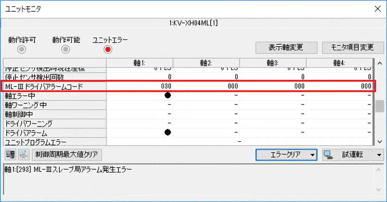 図:株式会社キーエンス製 KV STUDIOのユニットモニタ