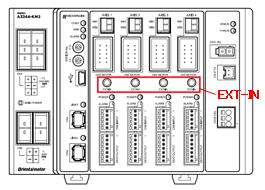 図：ドライバの拡張スイッチ（EXT-IN）