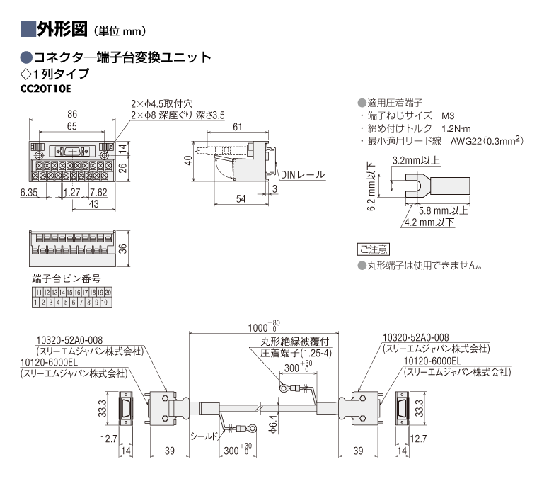 コネクタ−端子台変換ユニット